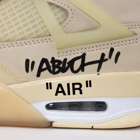 Jordan 4 Off-White Sail signed by Virgil Abloh