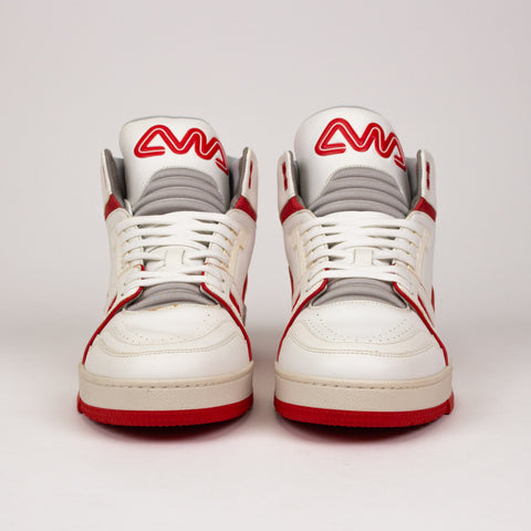 Louis Vuitton Trainer Sneaker Mid White Red