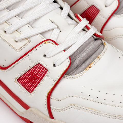 Louis Vuitton Trainer Sneaker Mid White Red