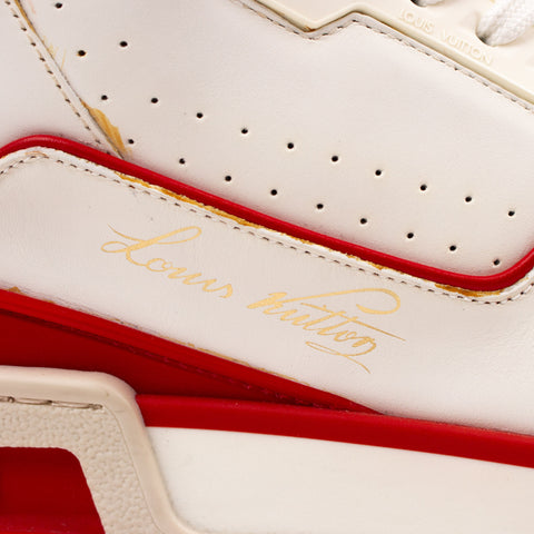 Louis Vuitton Trainer Sneaker Mid White Red