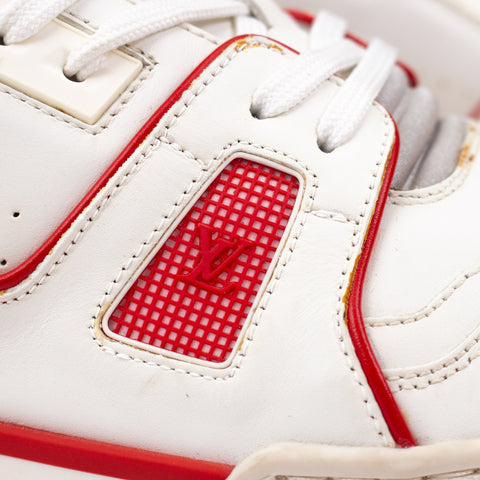 Louis Vuitton Trainer Sneaker Mid White Red