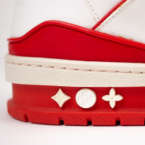 Louis Vuitton Trainer Sneaker Mid White Red