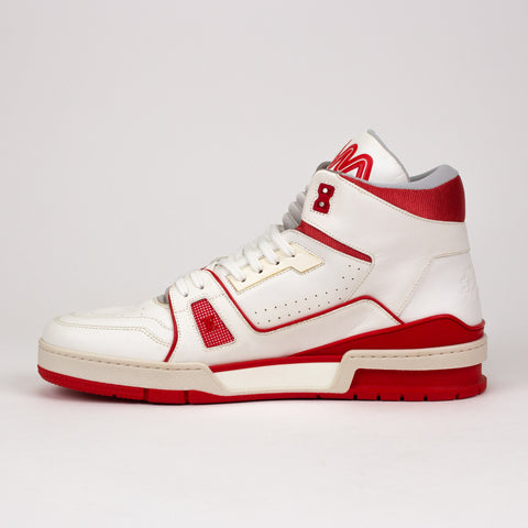 Louis Vuitton Trainer Sneaker Mid White Red