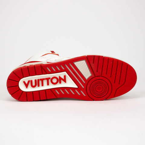 Louis Vuitton Trainer Sneaker Mid White Red